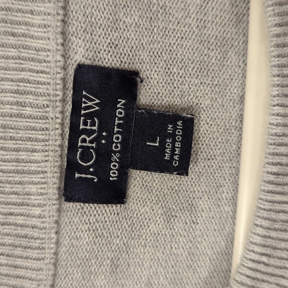 J Crew Men's Cotton Crewneck Sweater Gray size Large 100% Cotton - Picture 5 of 11
